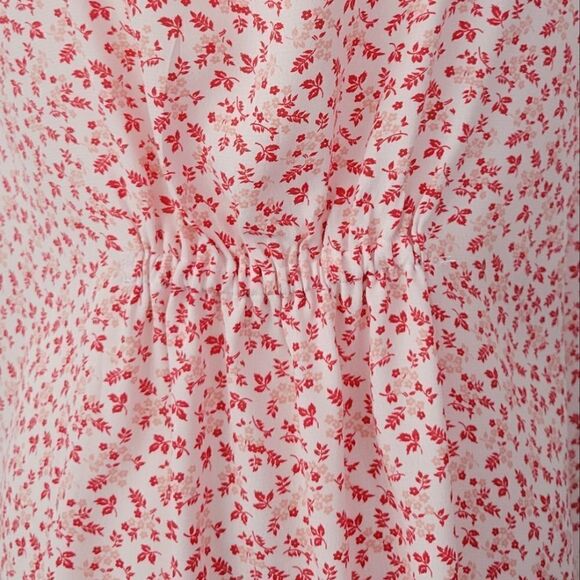 The Nines By Hatch Pink Floral Scoop Neck Flutter Sleeve Maternity Blouse Size M - Picture 6 of 8